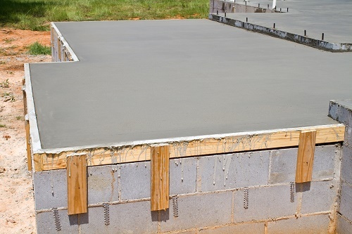 Concrete in mold for home